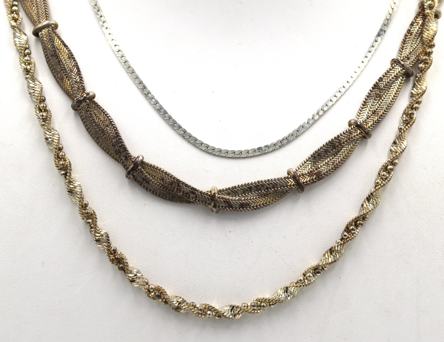 Group lot of 3 Vintage 925 sterling silver necklaces