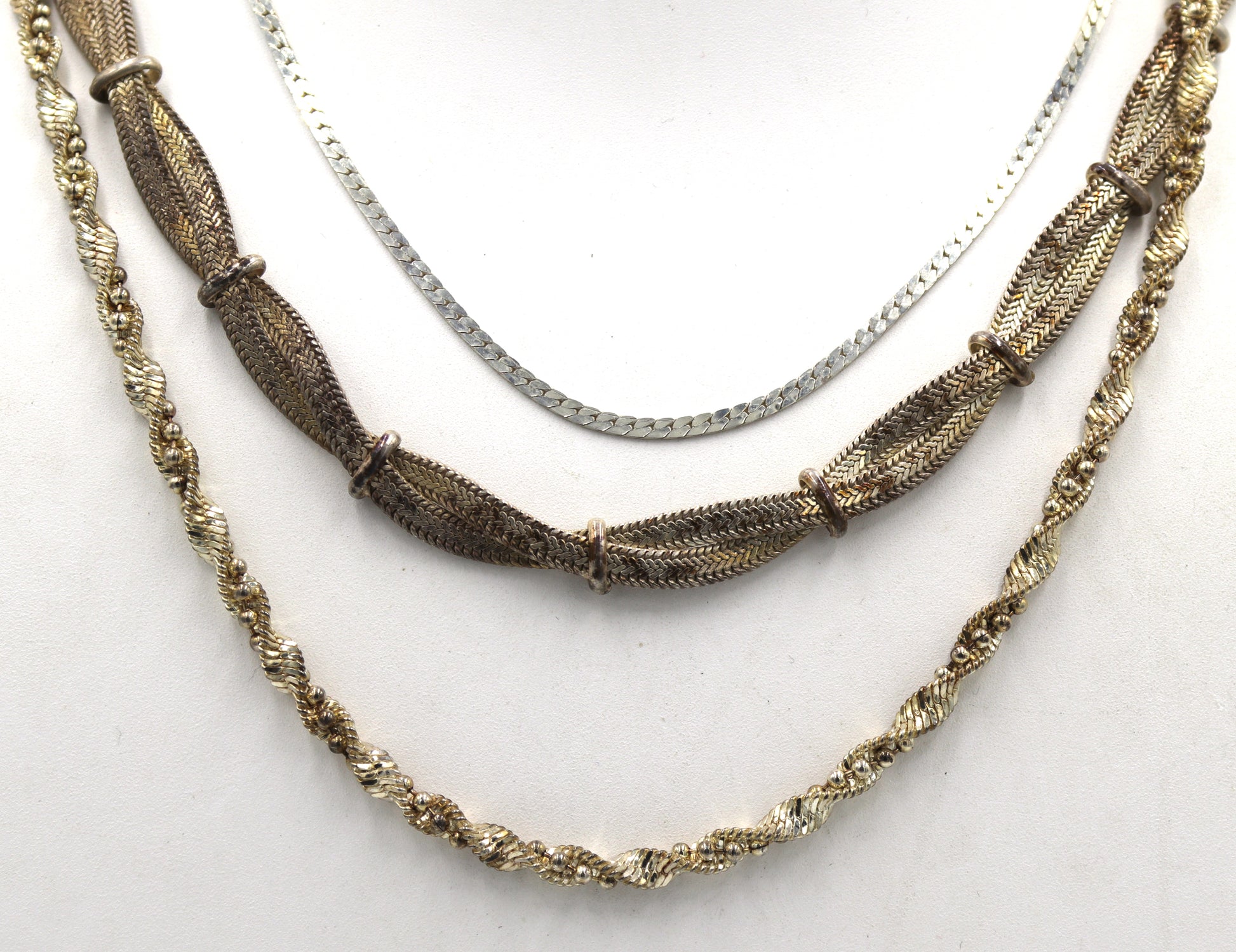 Group lot of 3 Vintage 925 sterling silver necklaces