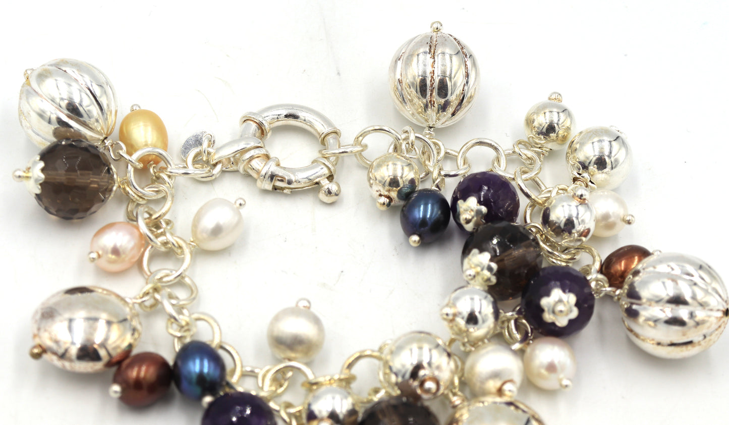 925 Sterling silver ball charms bracelet