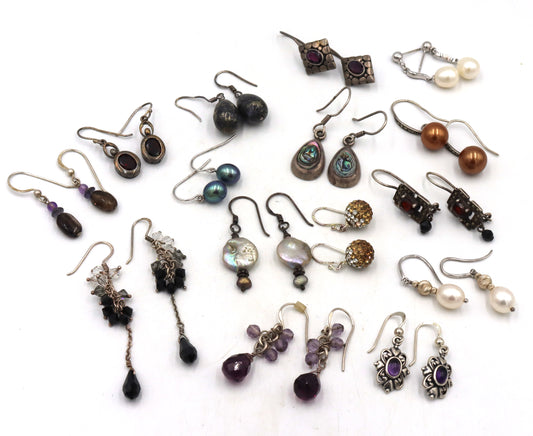 Group lot of Vintage 925 sterling silver earrings