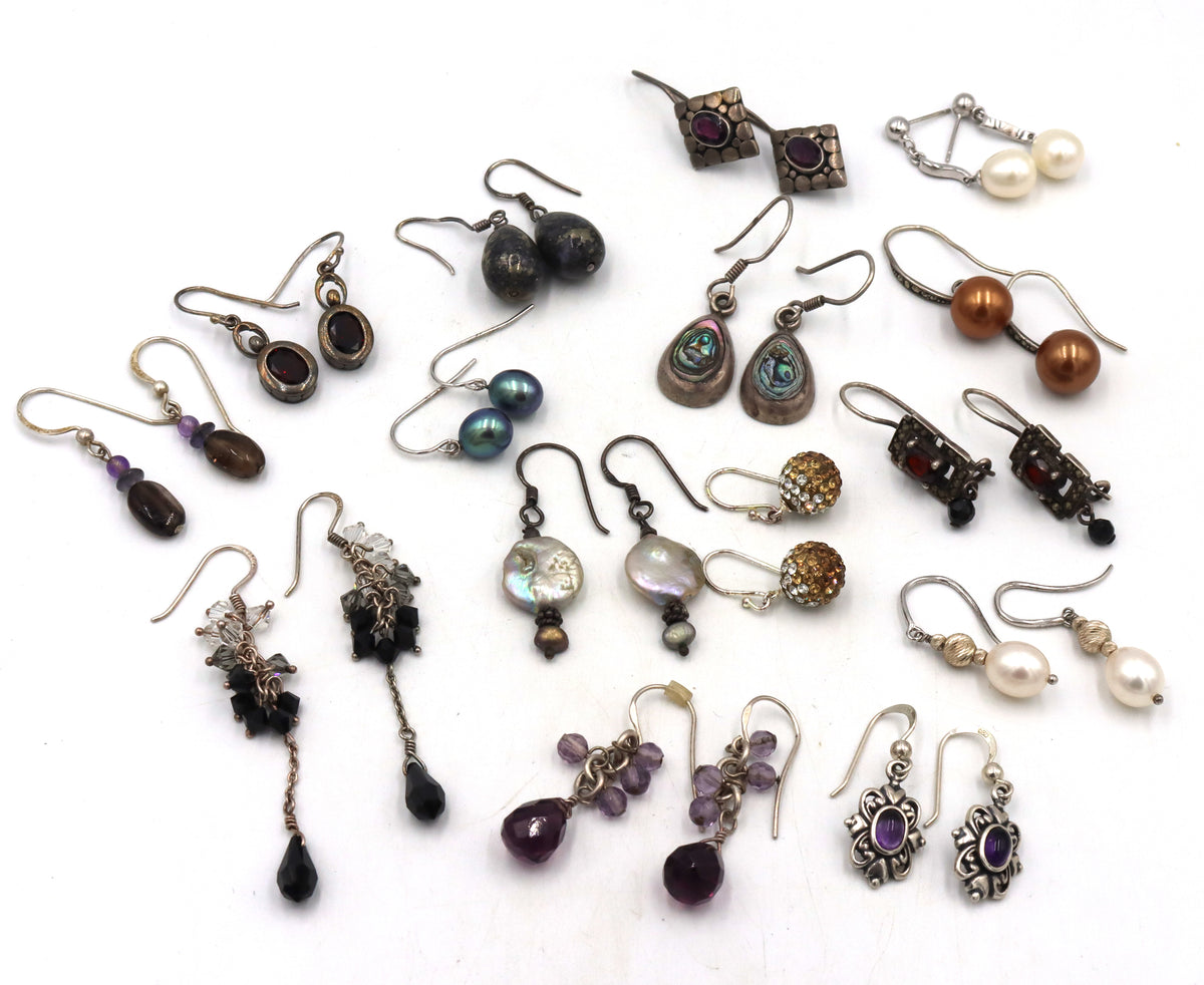 Group lot of Vintage 925 sterling silver earrings