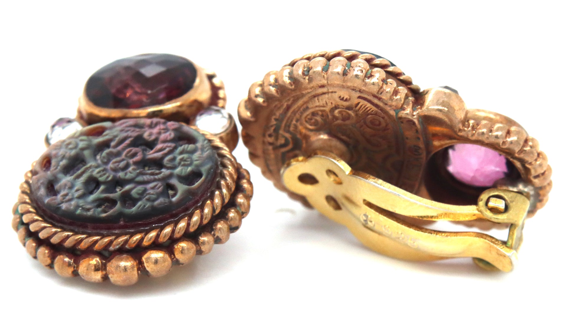 Stephen Dweck multi gemstone clip on earrings
