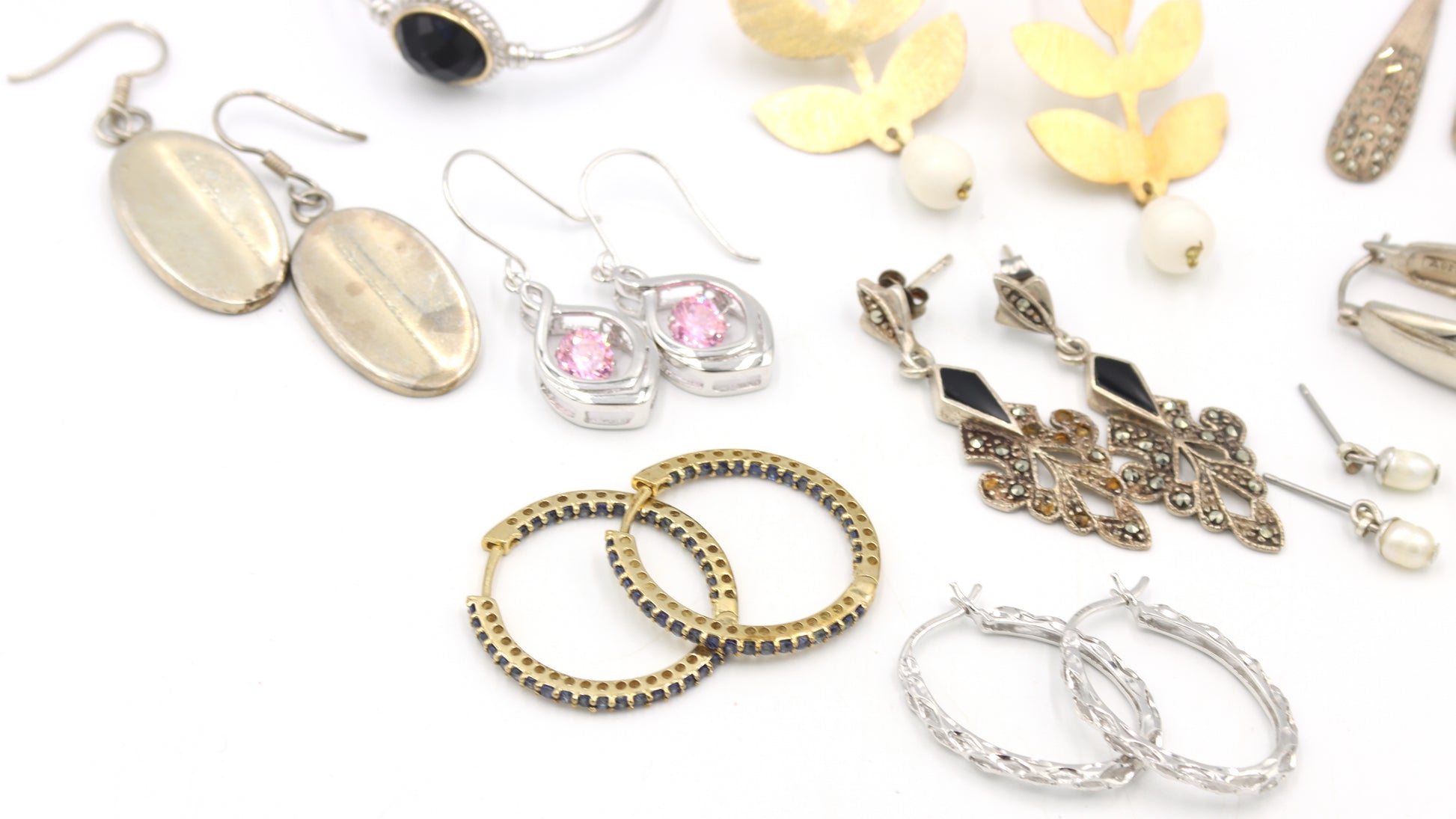 Group lot of Vintage 925 sterling silver earrings