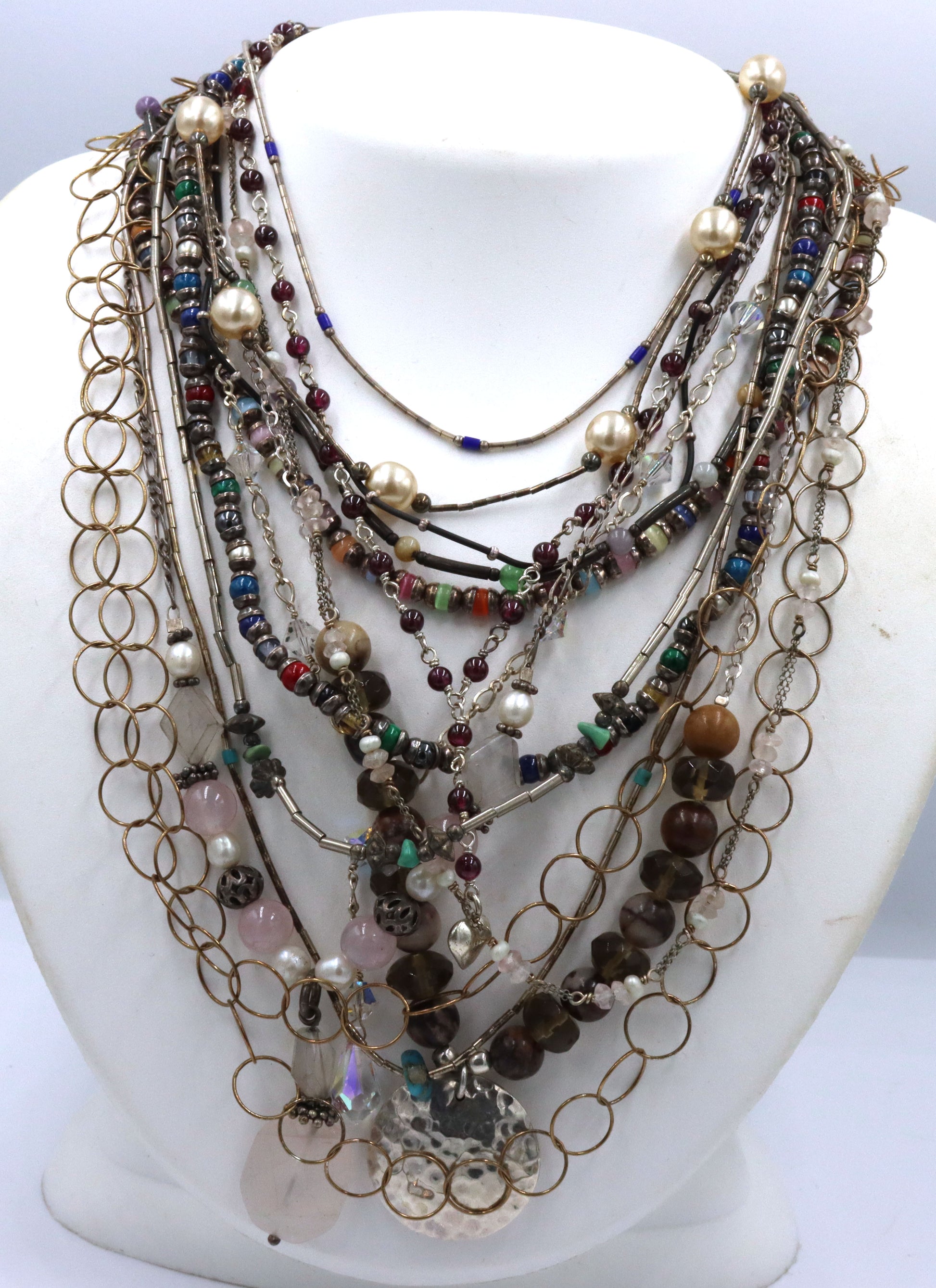 Big group lot of Vintage 925 sterling silver necklaces
