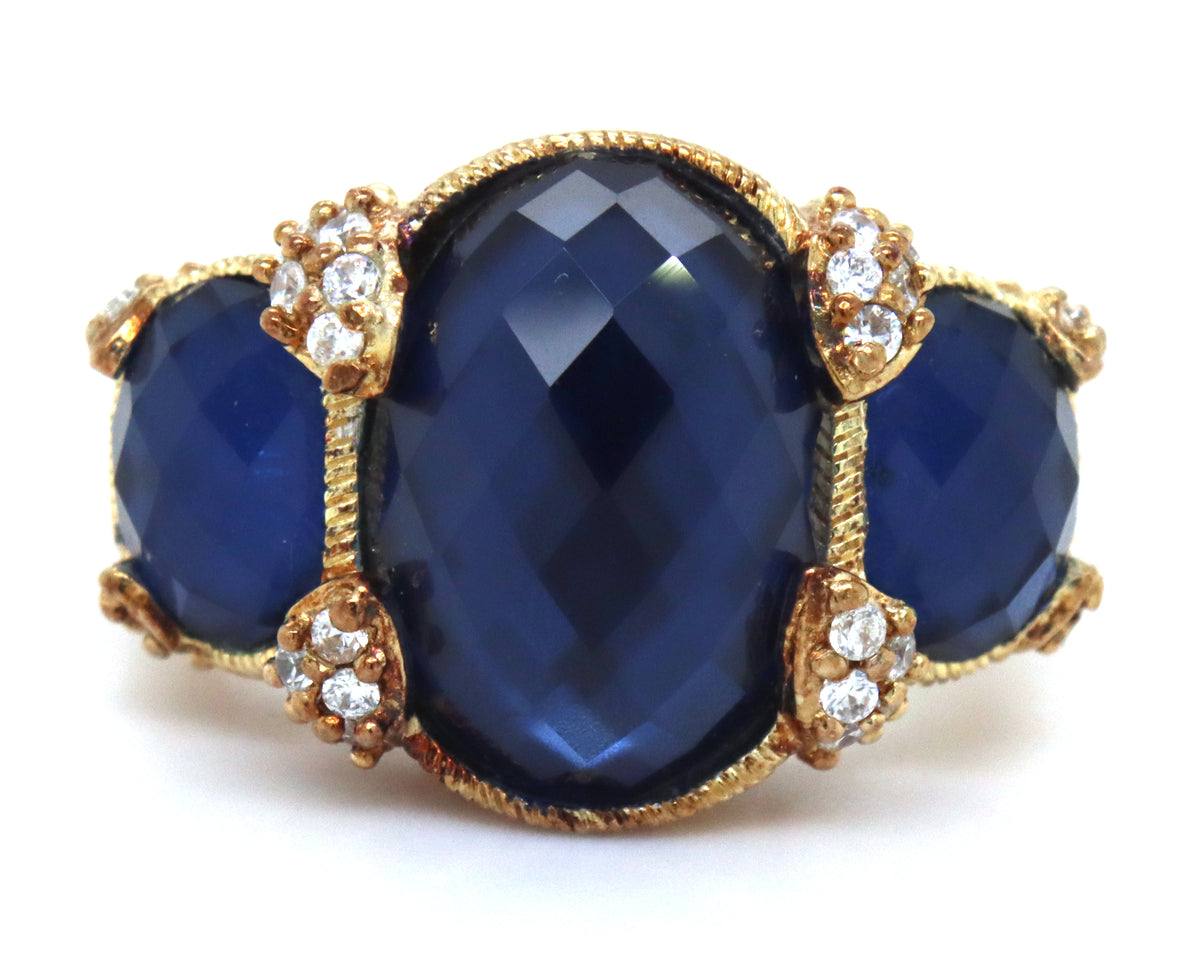 Judith Ripka quartz and CZ cocktail ring