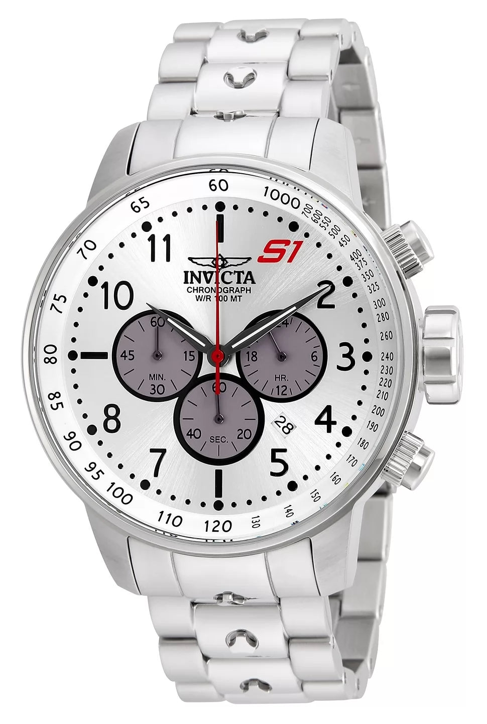 Invicta Men's S1 Rally  Quartz Chronograph Silver, Grey Dial Watch
