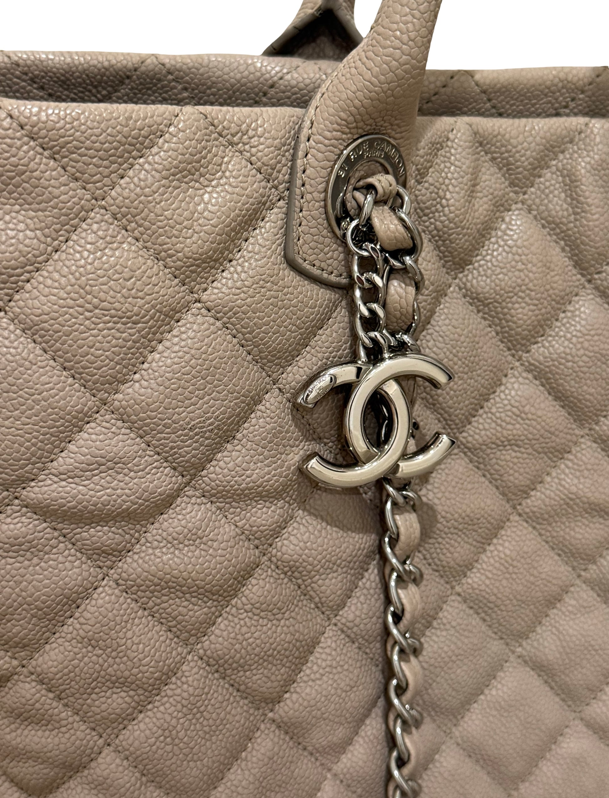 Pre owned authentic beige Chanel tote bag