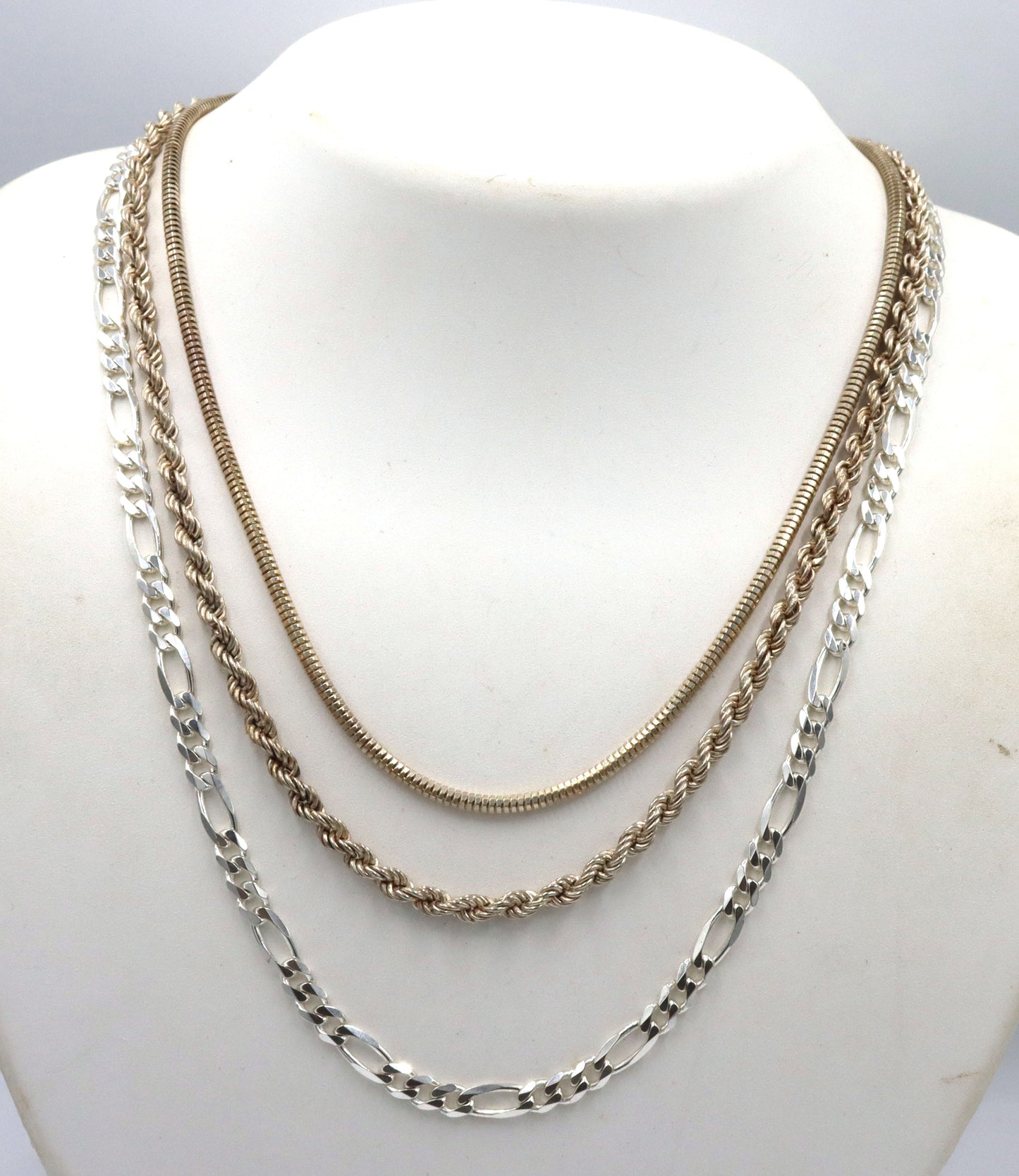 Group lot of 3 925 sterling silver chains