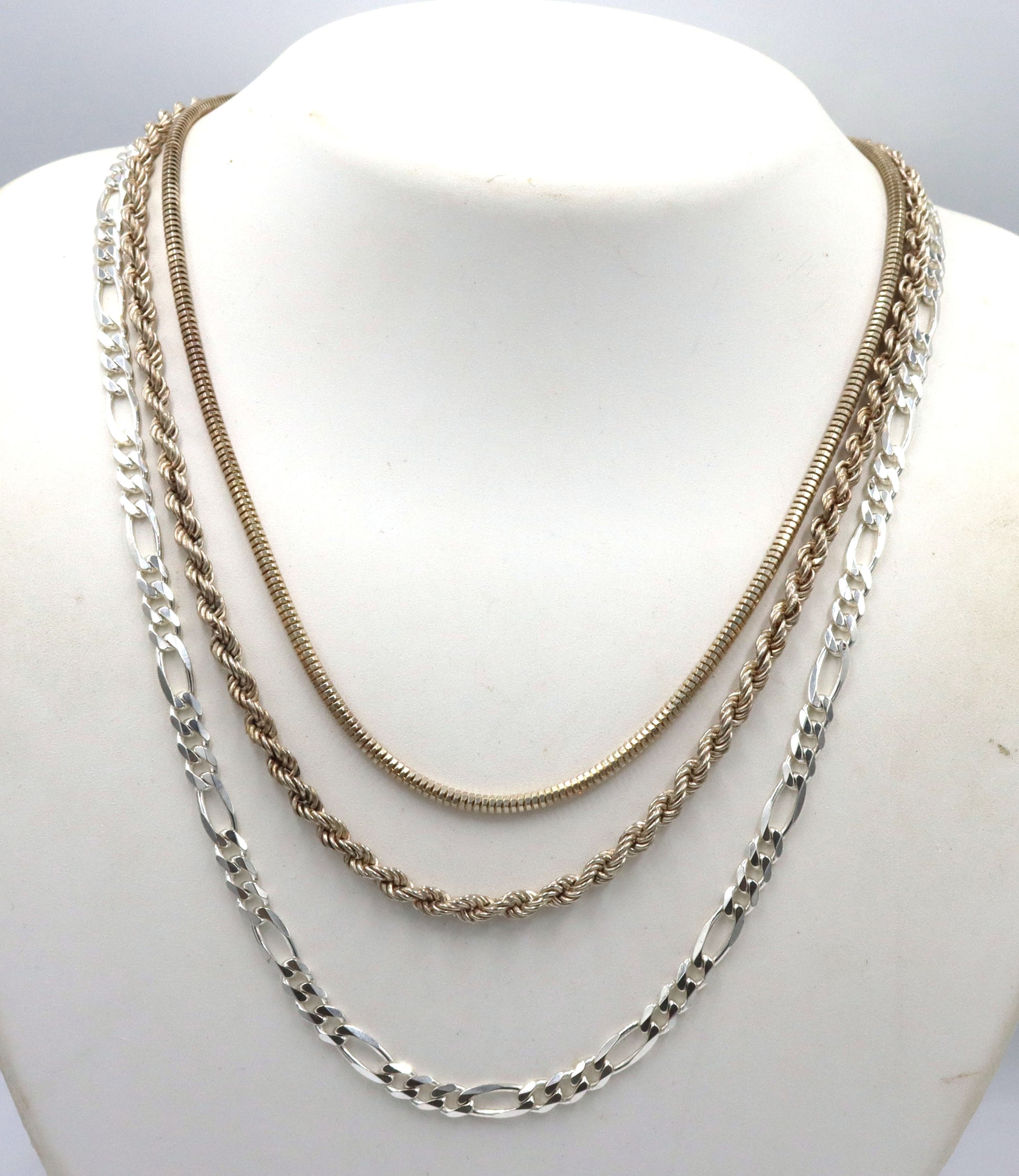 Group lot of 3 925 sterling silver chains
