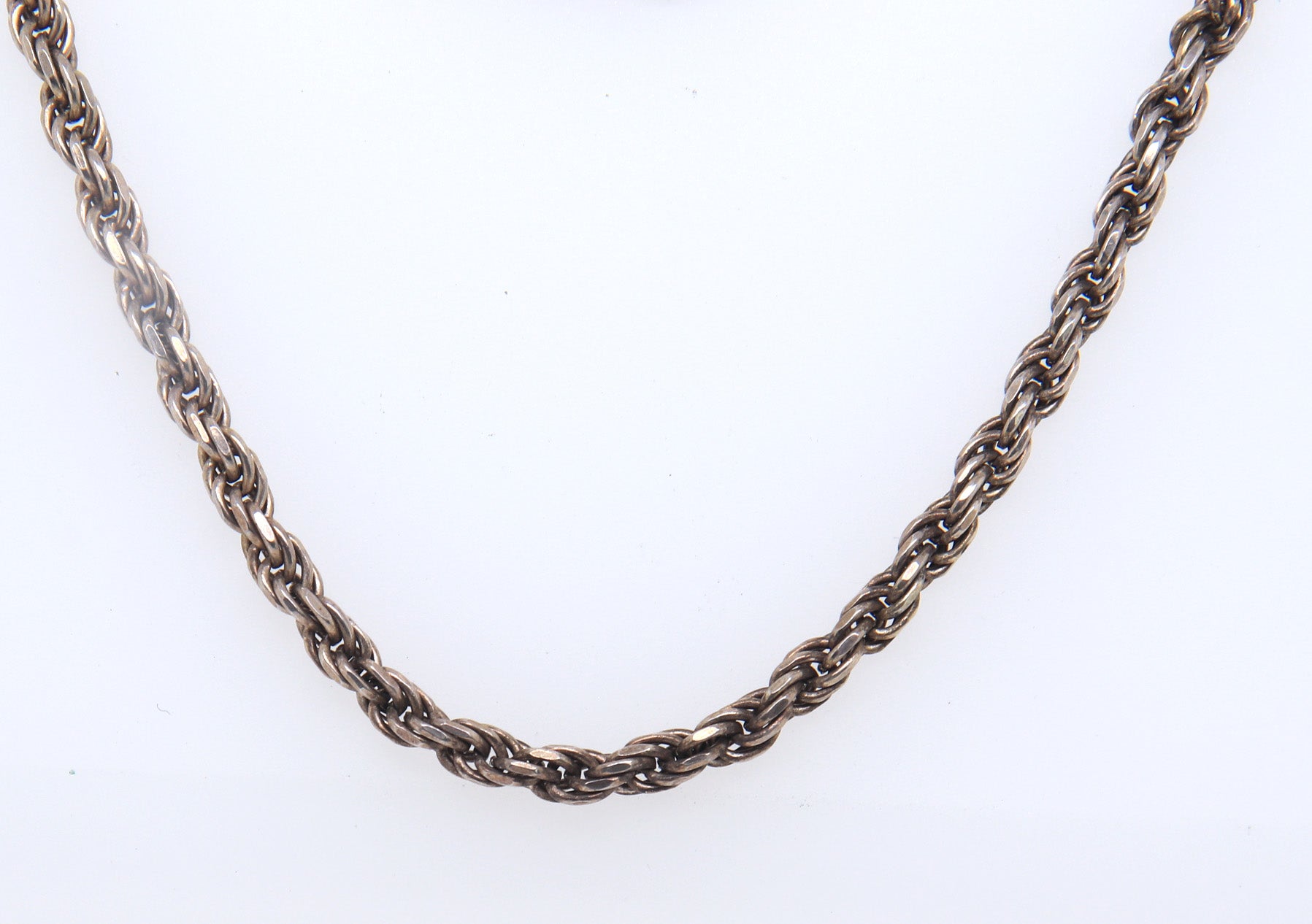 Vintage Sterling Silver Rope Chain Necklace