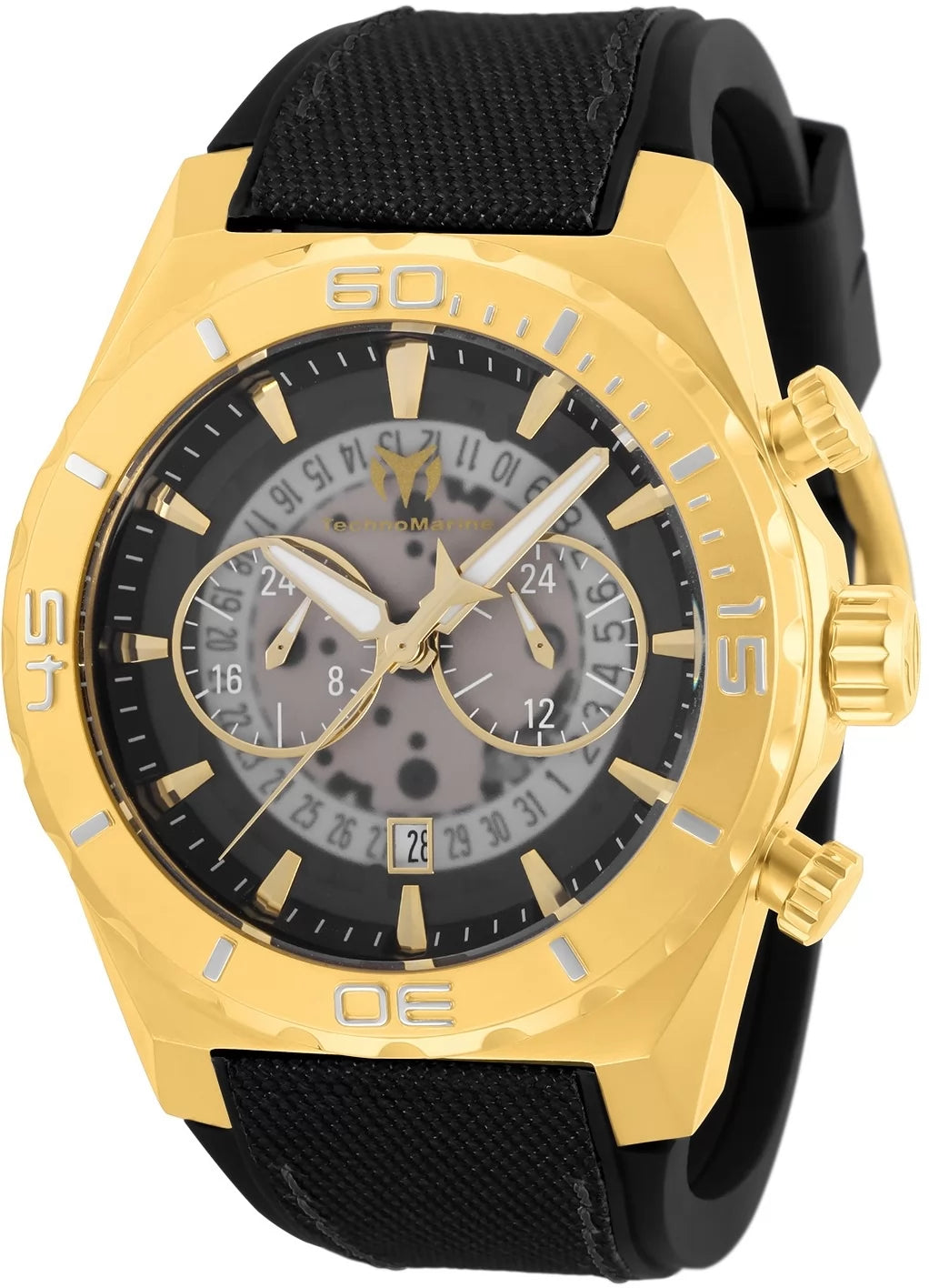 Technomarine Men's Reef Shark Quartz Chronograph Black, Transparent Dial Watch