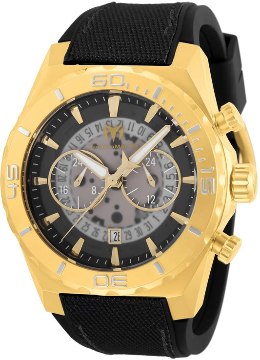 Technomarine Men's Reef Shark Quartz Chronograph Black, Transparent Dial Watch