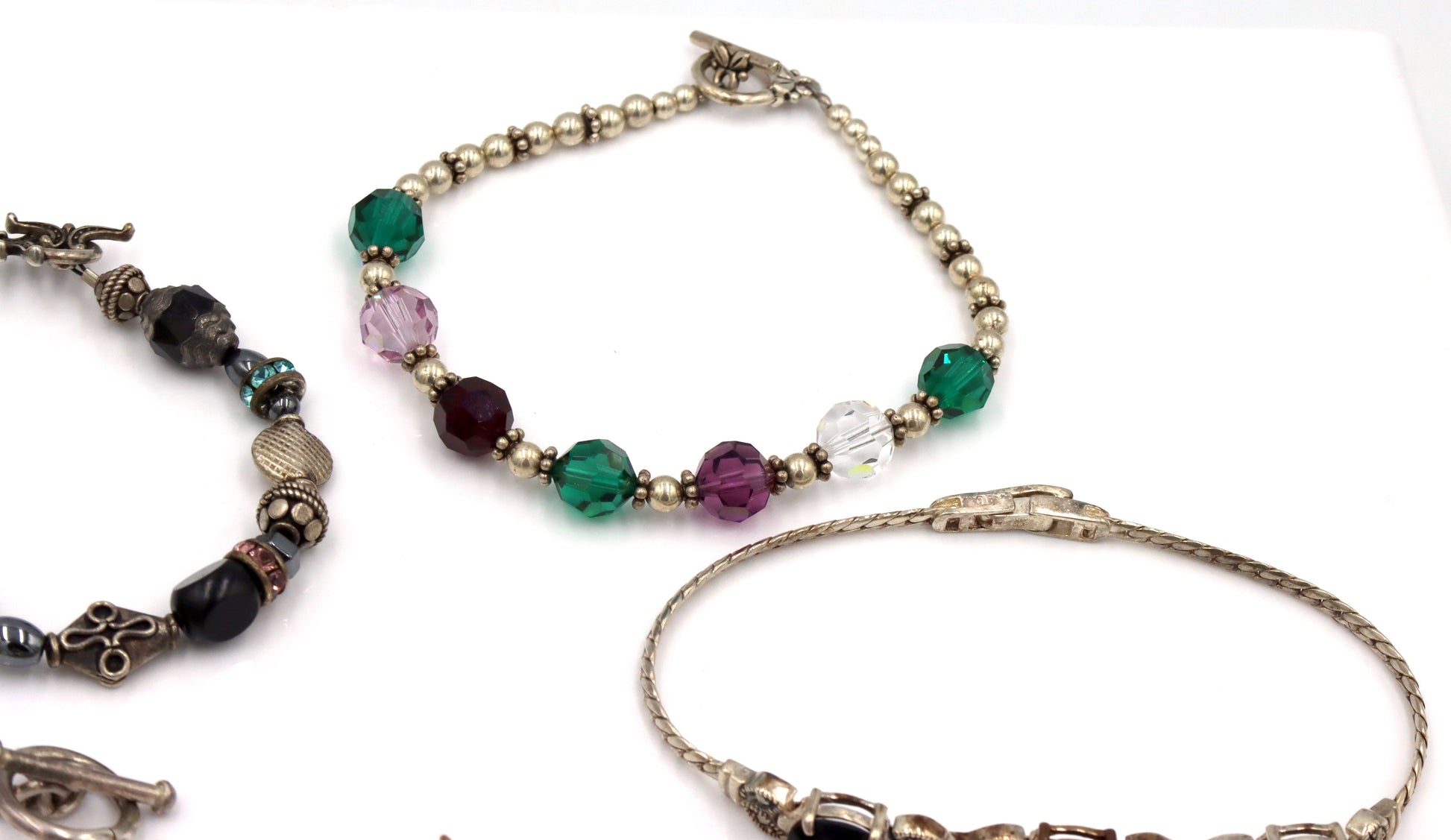 Group lot of Vintage 925 sterling silver bracelets