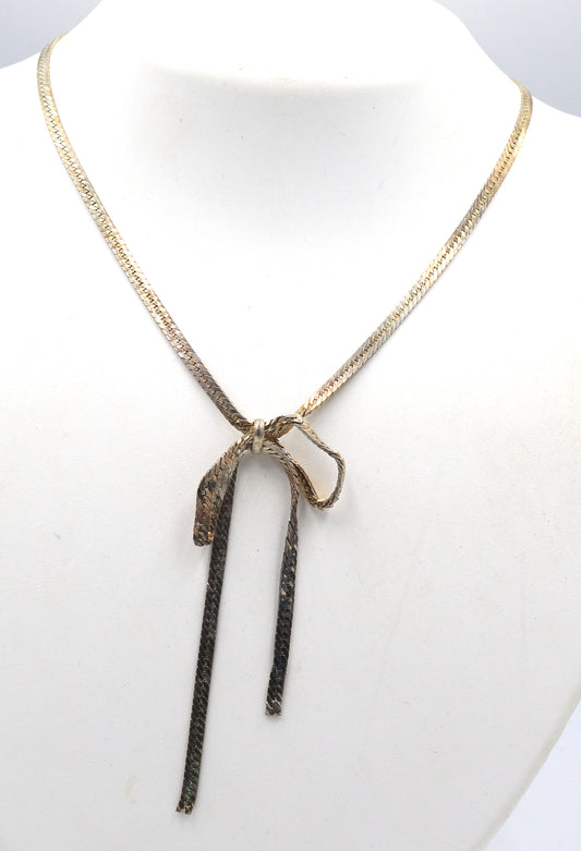 Vintage 925 sterling silver box pendant on herringbone chain necklace