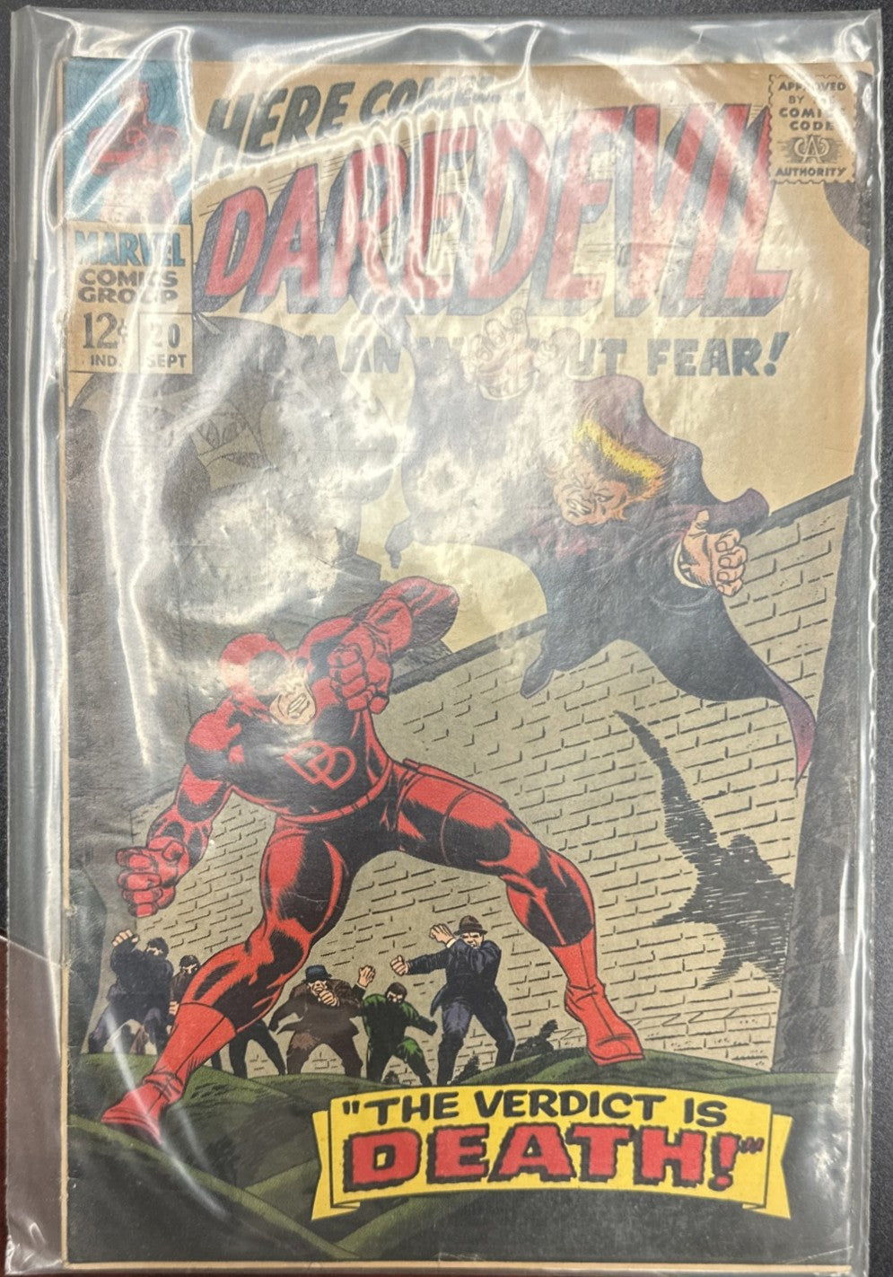 Vintage Marvel Comic Book Lot of 4 X-Men #41, Daredevil #20, Hulk #116, Marvel Fanfare #1