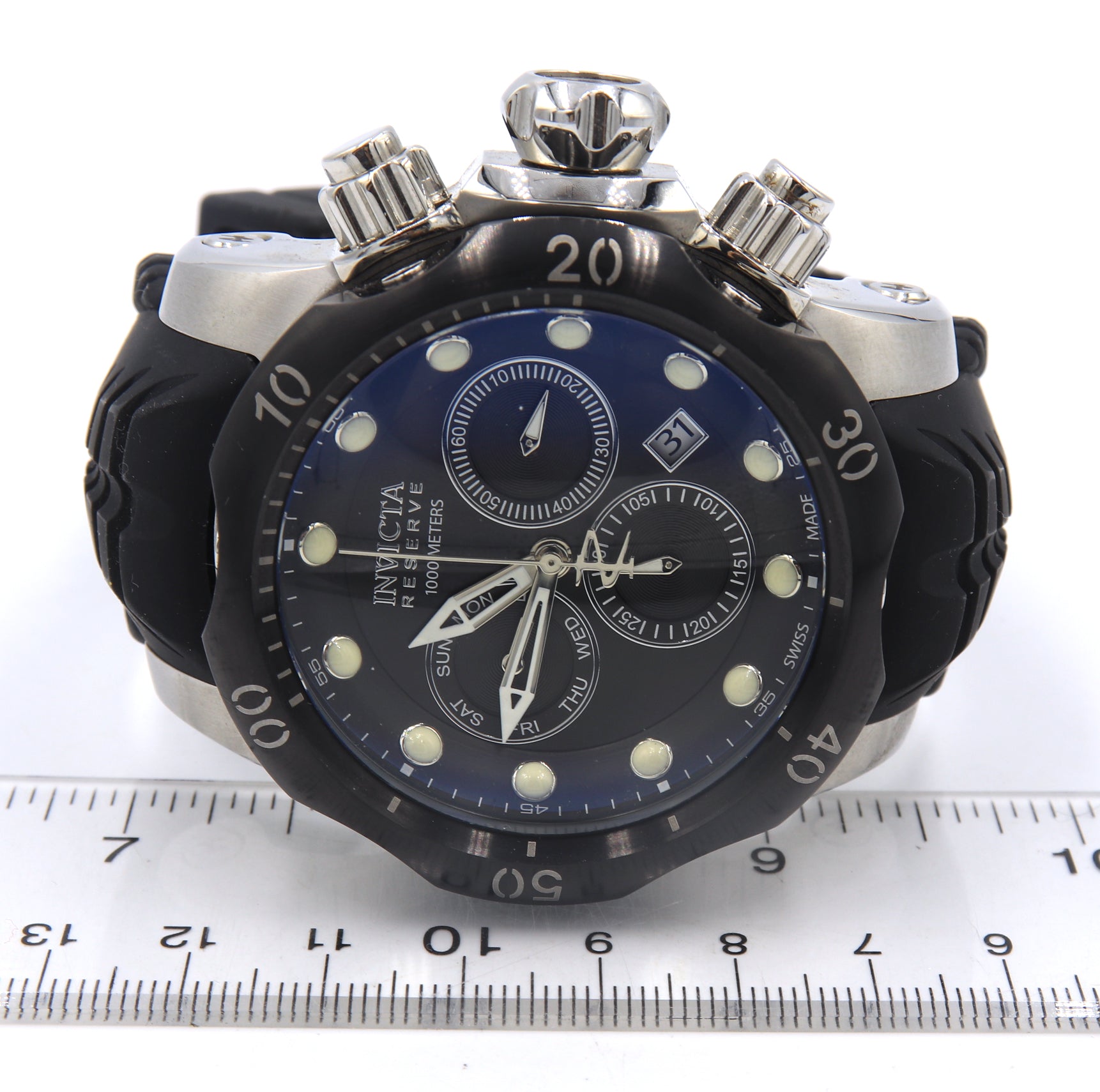 Invicta Reserve Venmo Quartz Swiss Chronograph Black Dial Watch