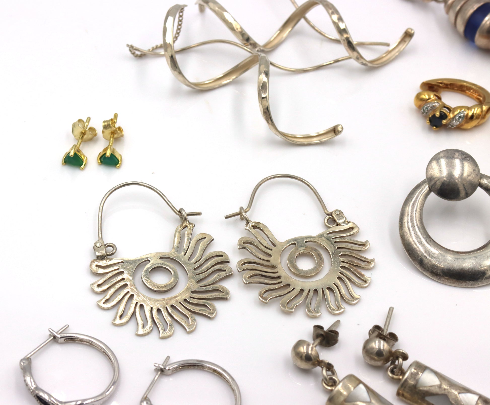 Group lot of vintage 925 sterling silver earrings