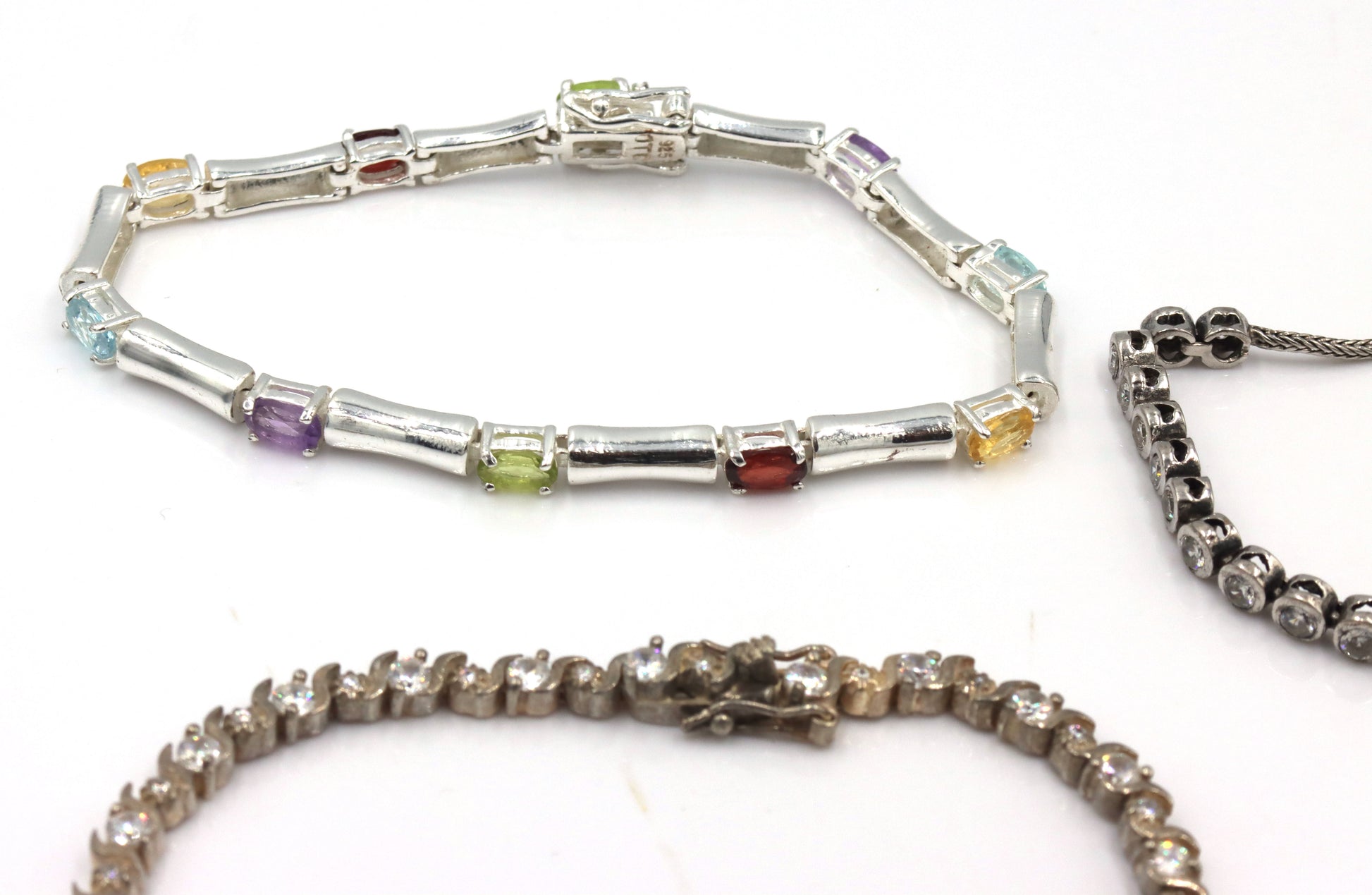 Group lot of 5 vintage 925 sterling silver bracelets