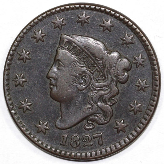 1827 Coronet Head Large Cent Classic Early American Copper Coin