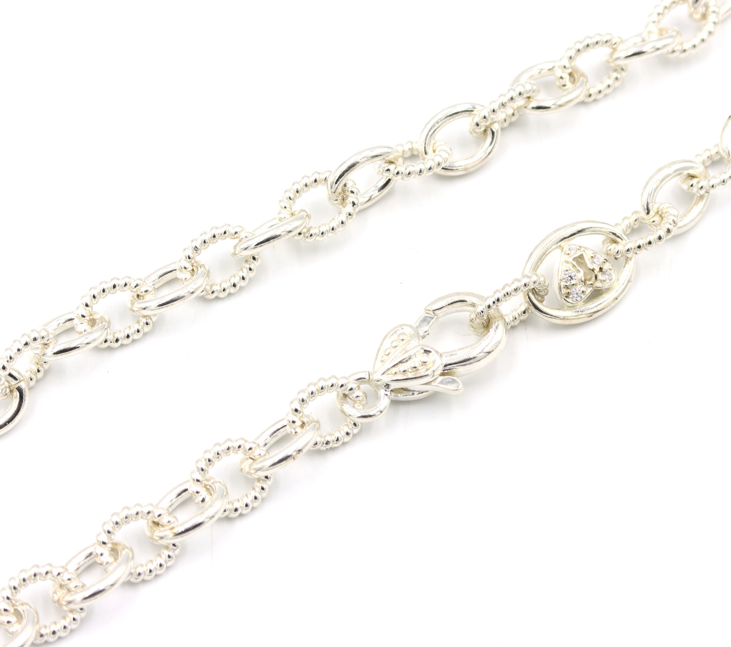 Judith Ripka key to my heart cable link chain necklace