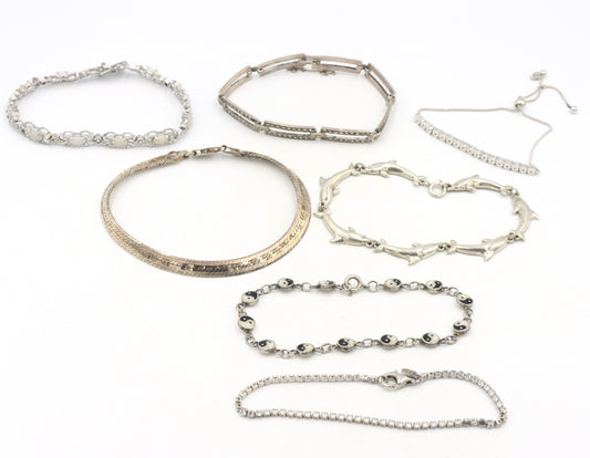 Group lot of  vintage 925 sterling silver bracelets