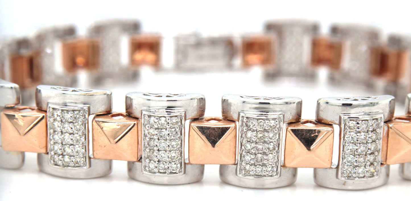 14kt White and rose gold diamond bracelet