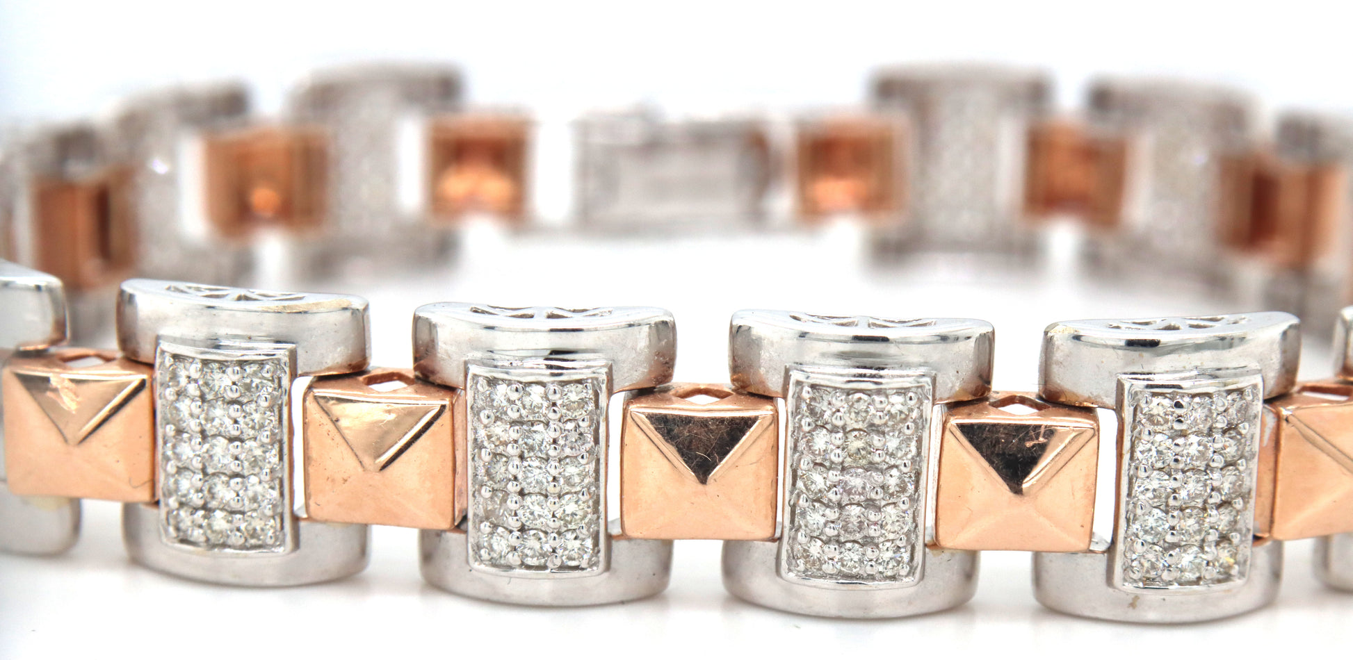 14kt White and rose gold diamond bracelet