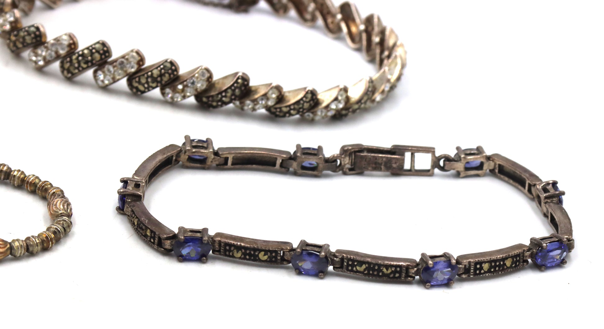 Group lot of 4 vintage 925 sterling silver bracelets