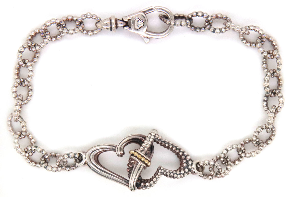 Lagos Manah interlocking double heart bracelet