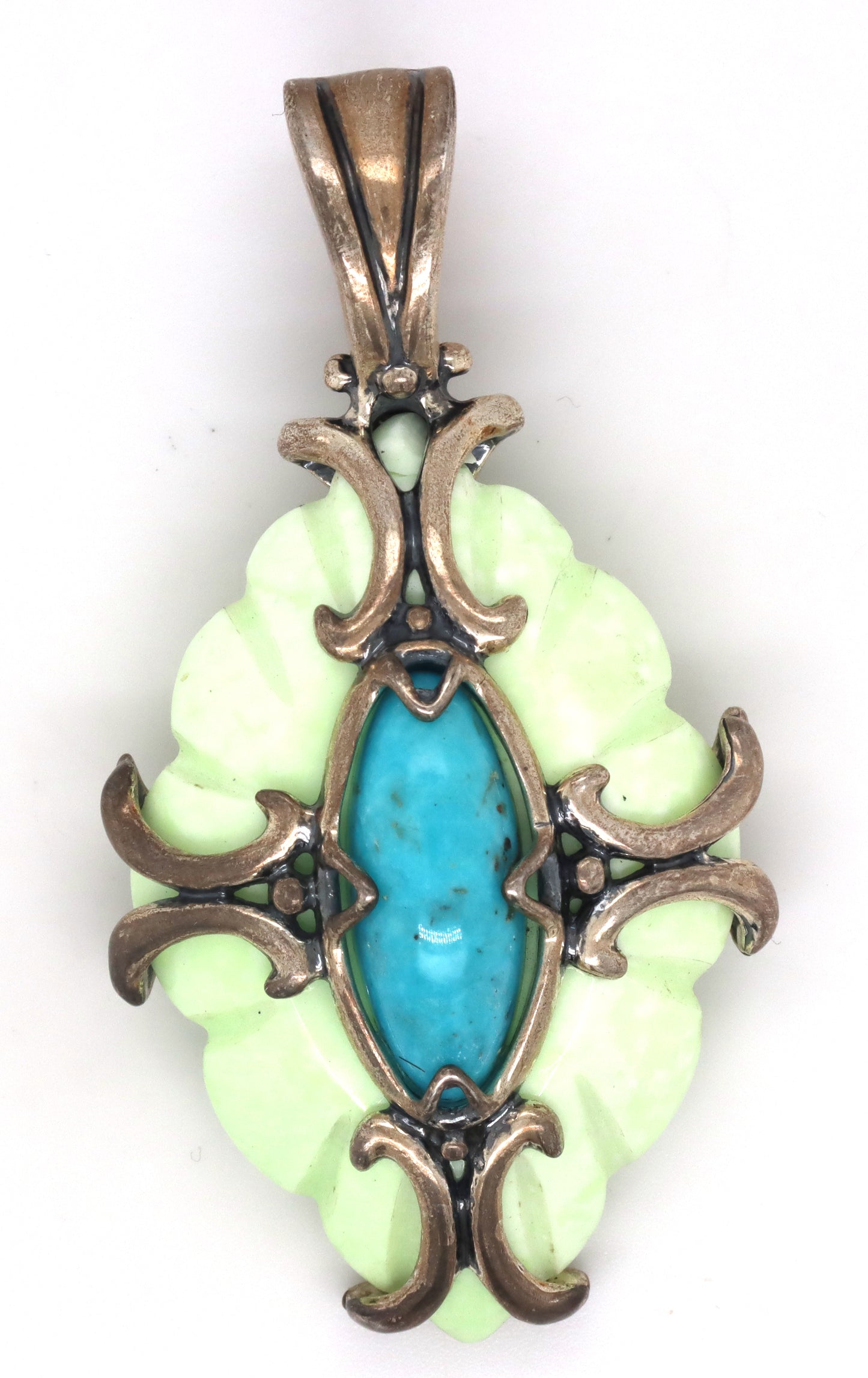 Carolyn Pollack signed 925 sterling silver agate pendant