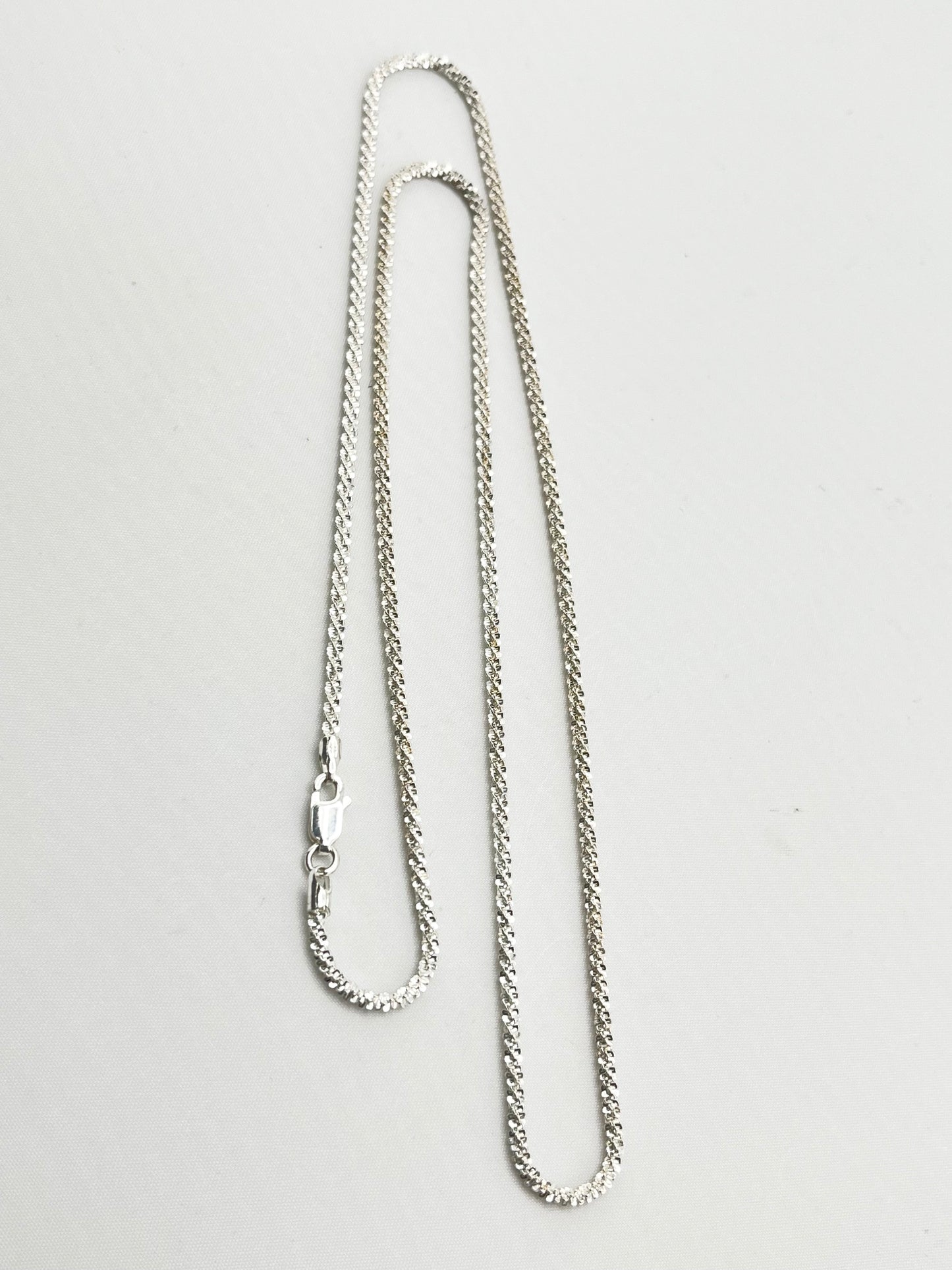 Italian 925 Sterling Silver 2mm Twist Classic Gypsophia Chain Necklace