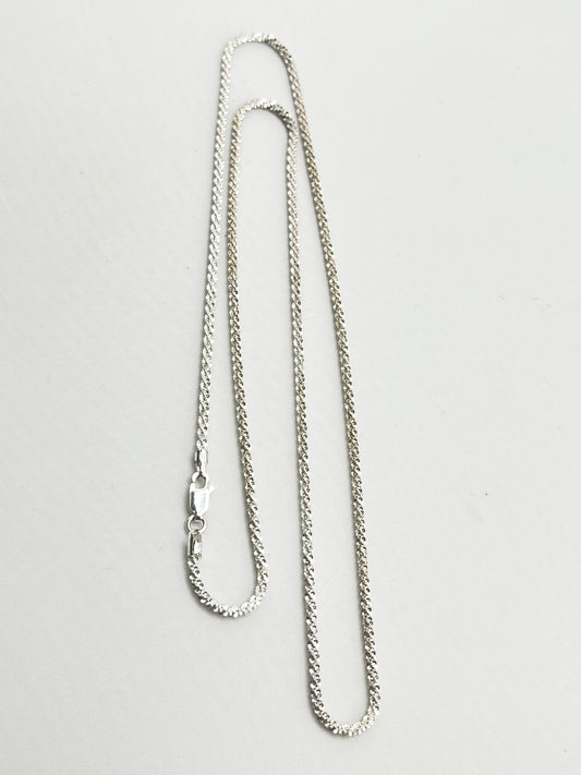 Italian 925 Sterling Silver 2mm Twist Classic Gypsophia Chain Necklace