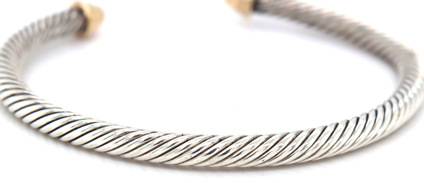 David Yurman 2 tone dome cuff bangle bracelet