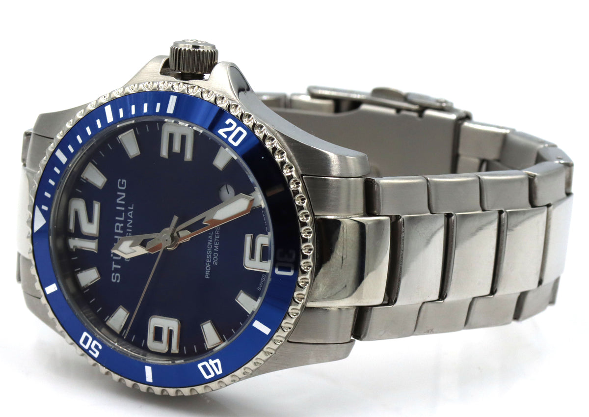 Stuhrling blue dial men's watch