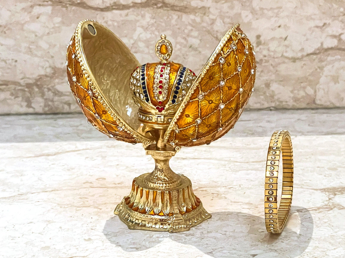 Fabergé-Style Imperial Crowned Egg Trinket