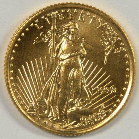 1998 $5 American Gold Eagle Coin | 1/10 oz Fine Gold Brilliant Uncirculated (Approx. MS-65)