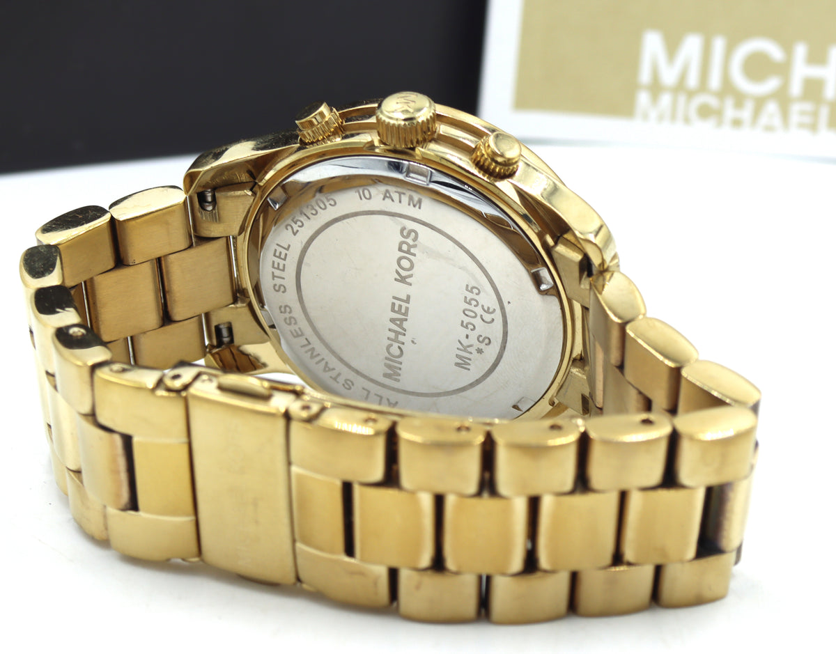 Micheal Kors mid size Chronograph gold tone watch