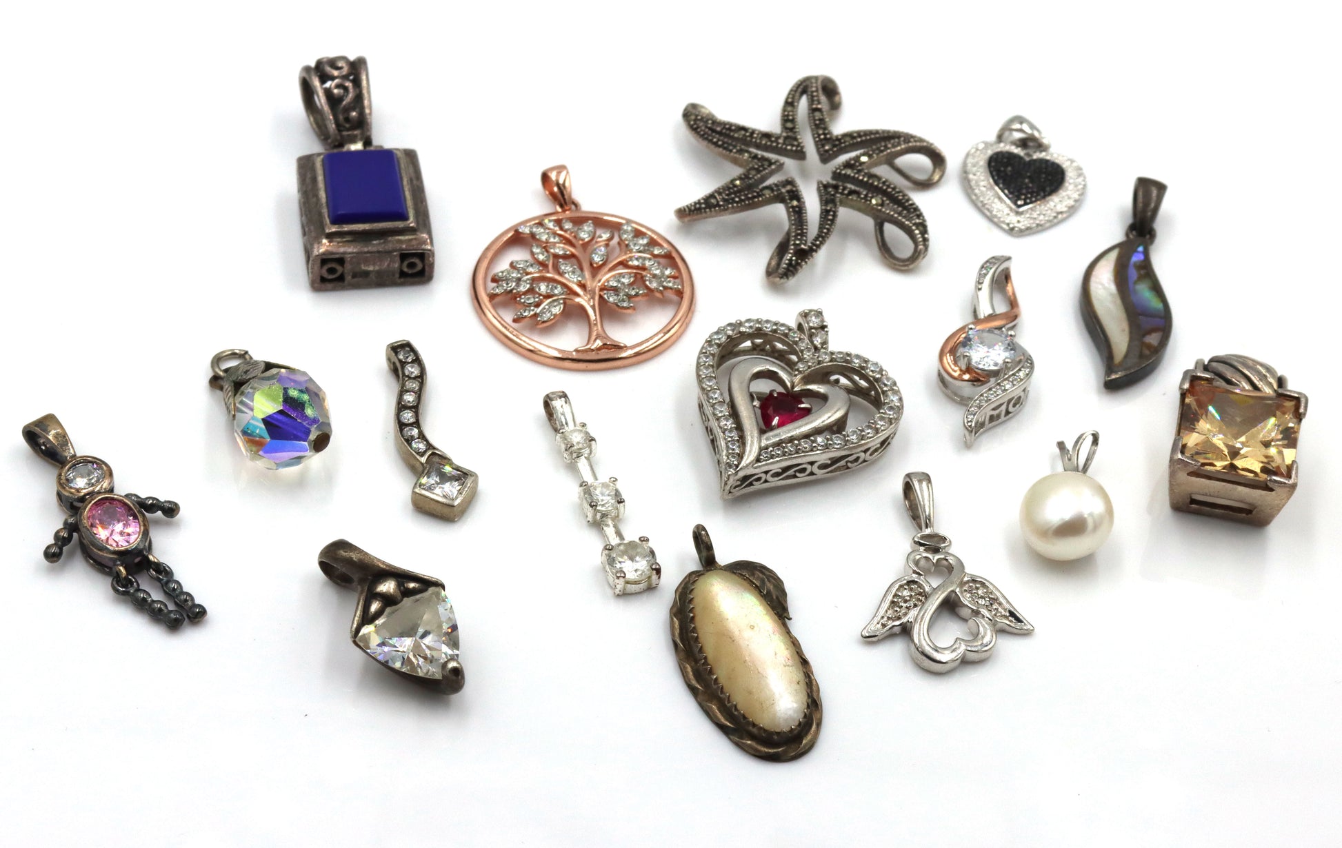 Group lot of Vintage 925 sterling silver pendants