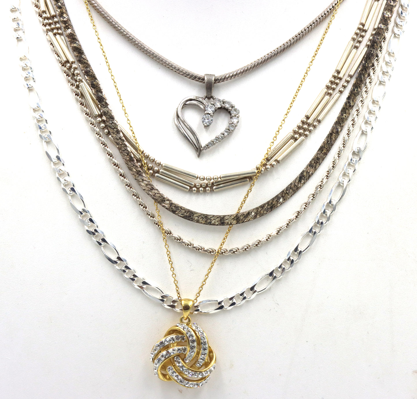 Group lot of 6 vintage 925 sterling silver necklaces