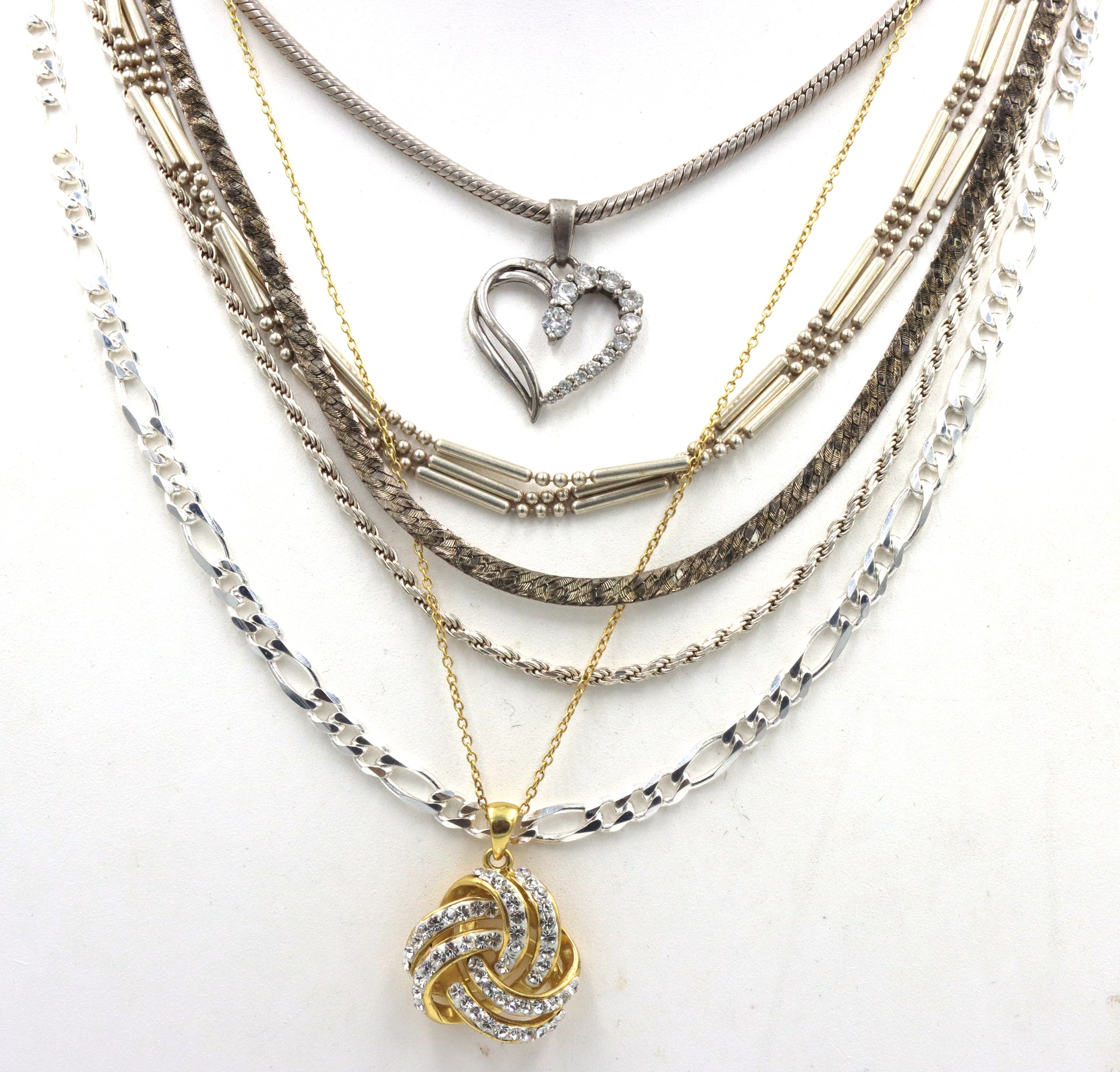 Group lot of 6 vintage 925 sterling silver necklaces