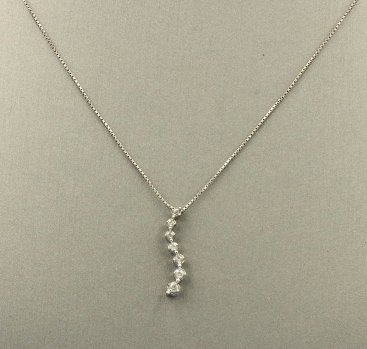 10kt White gold diamond pendant on box chain necklace