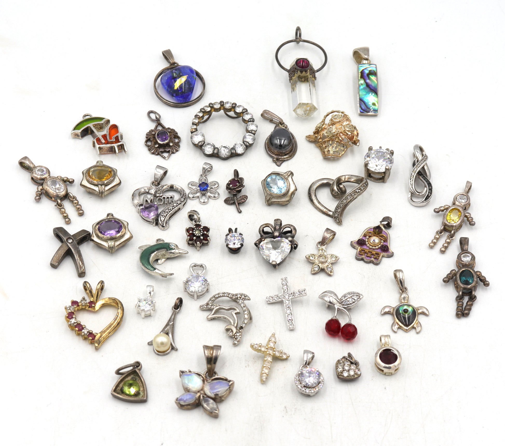 Group lot of Vintage 925 sterling silver pendants