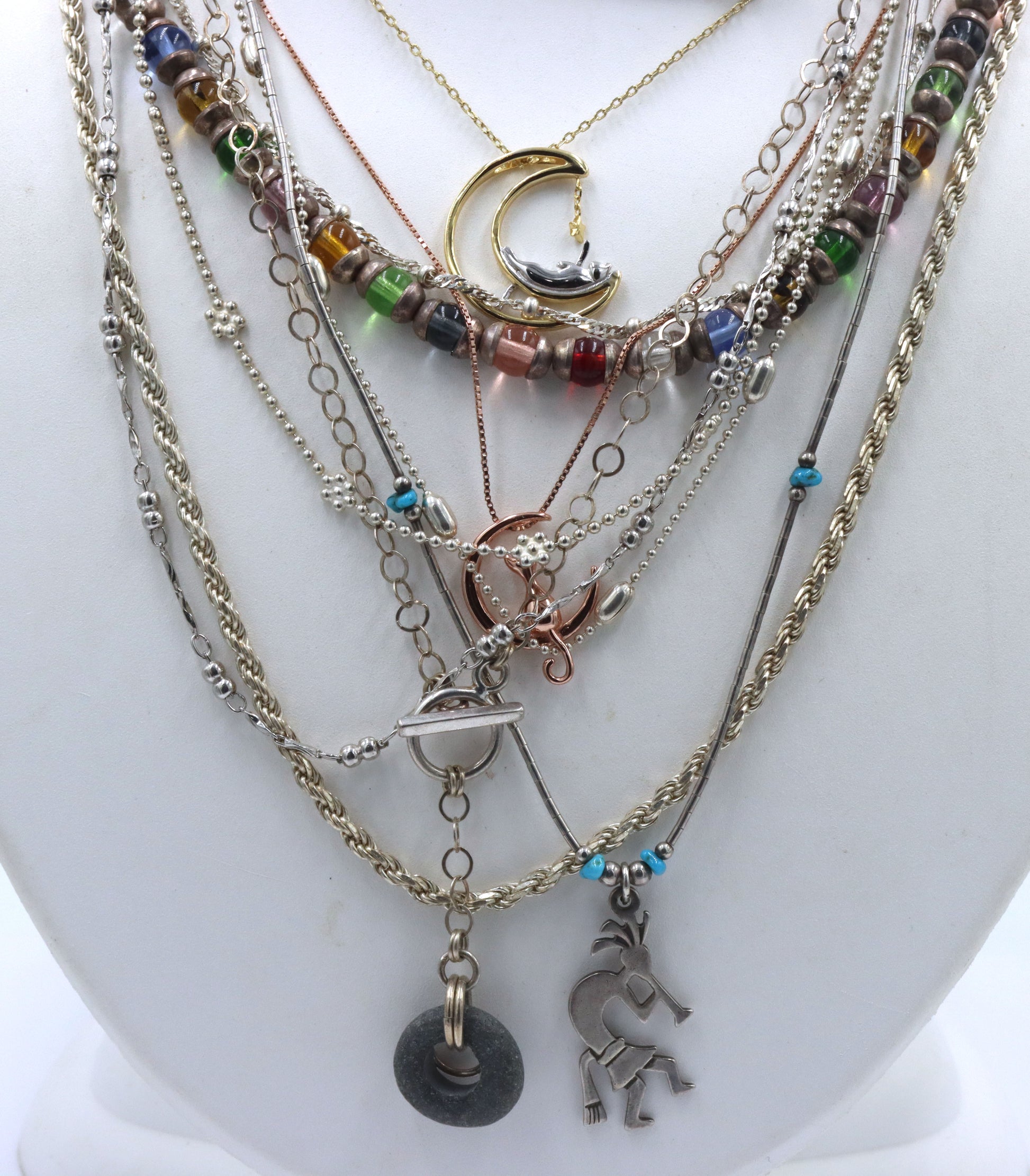 Group lot of 11 Vintage 925 sterling silver necklaces