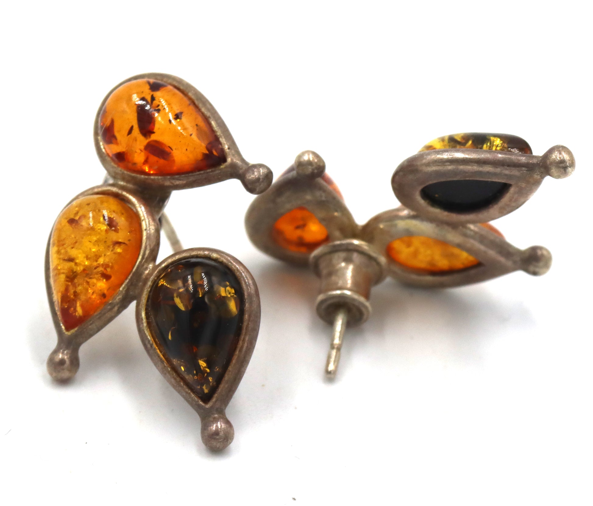 Group lot of Vintage 925 sterling silver amber mixed jewelry