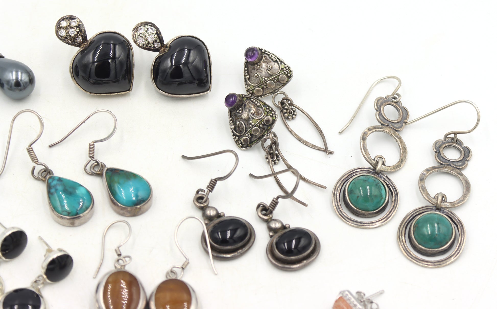 Group lot of Vintage 925 sterling silver earrings
