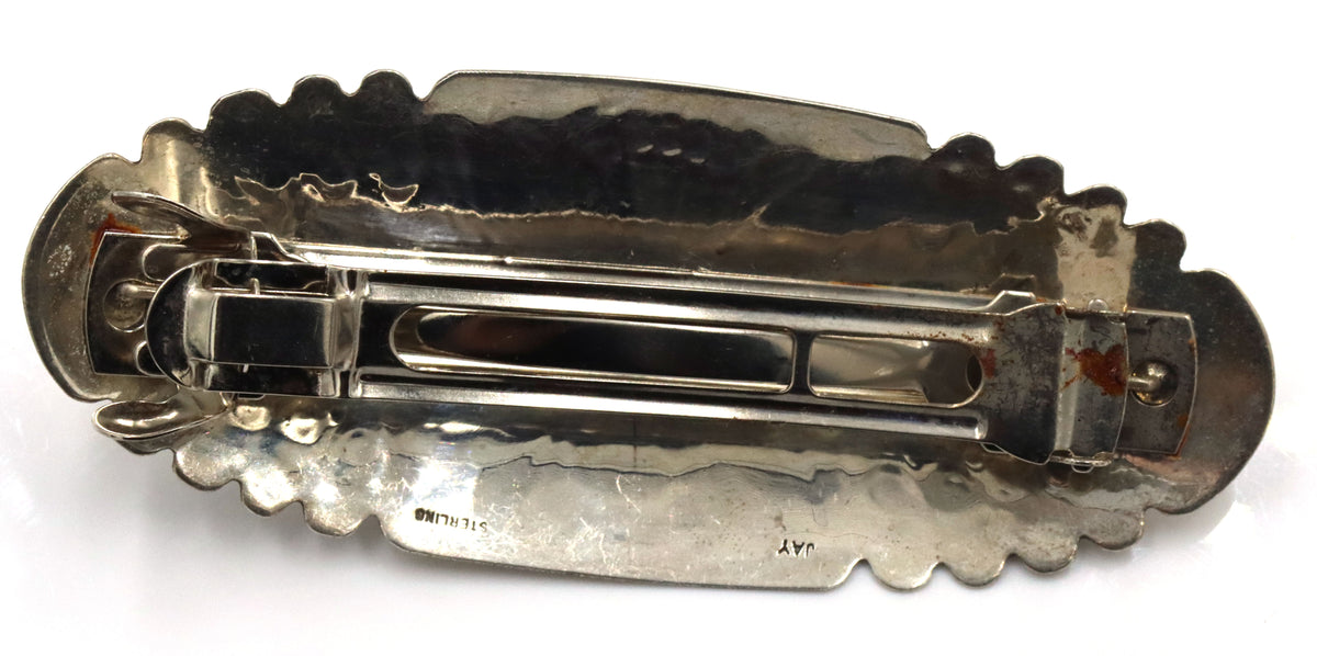 925 Sterling Silver Jay Livingston Navajo Silver Smith Turquoise Hair Barrette