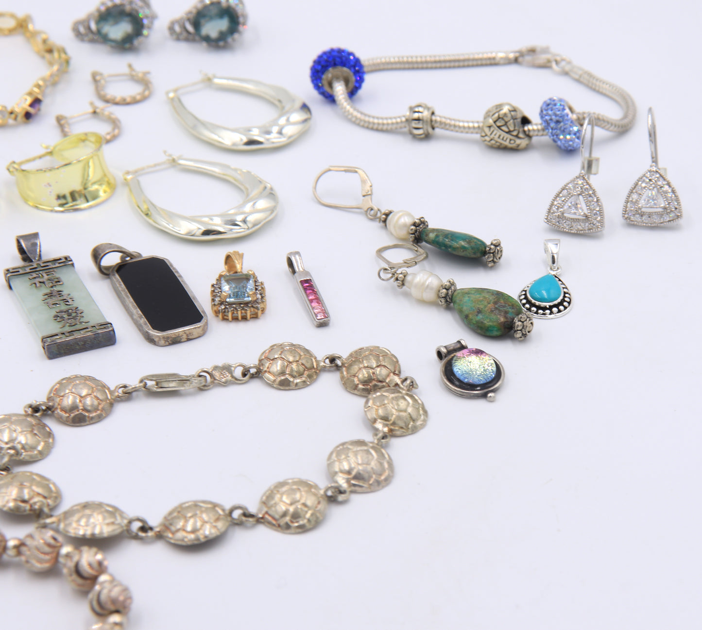 Group Lot of Vintage 925 Sterling Silver Miscellaneous Jewelry
