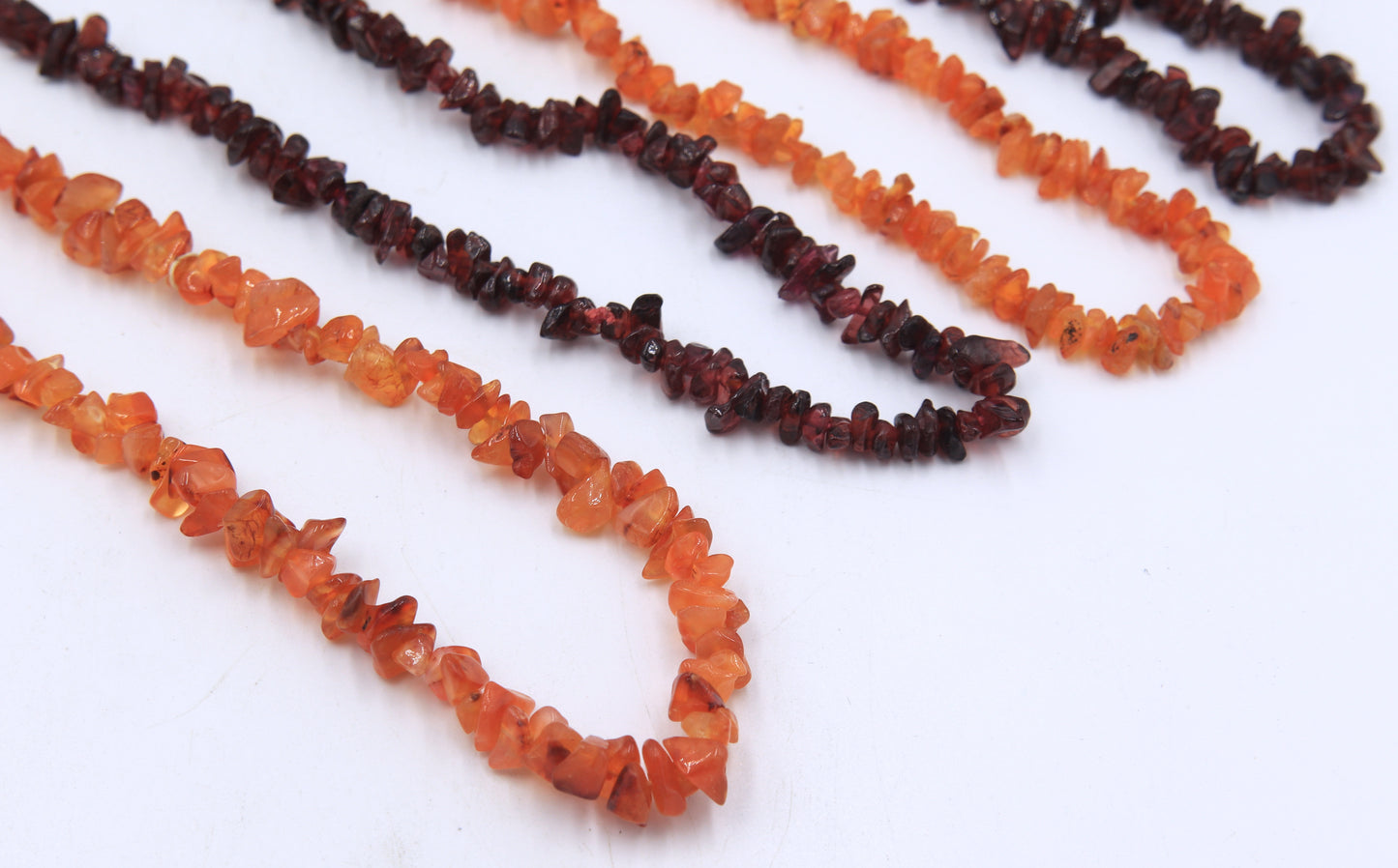 Group lot of 5 gemstone beaded necklaces