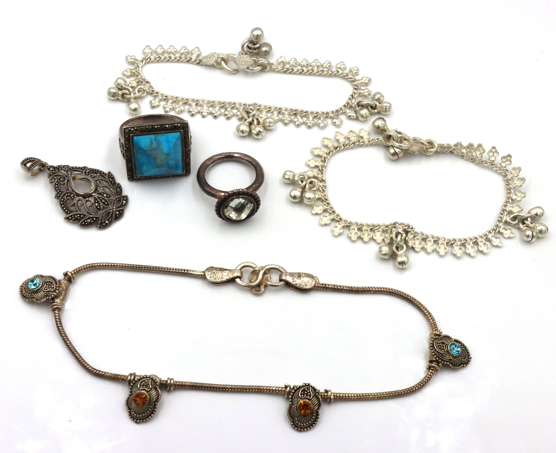Big group lot of vintage 925 sterling silver mixed jewelry