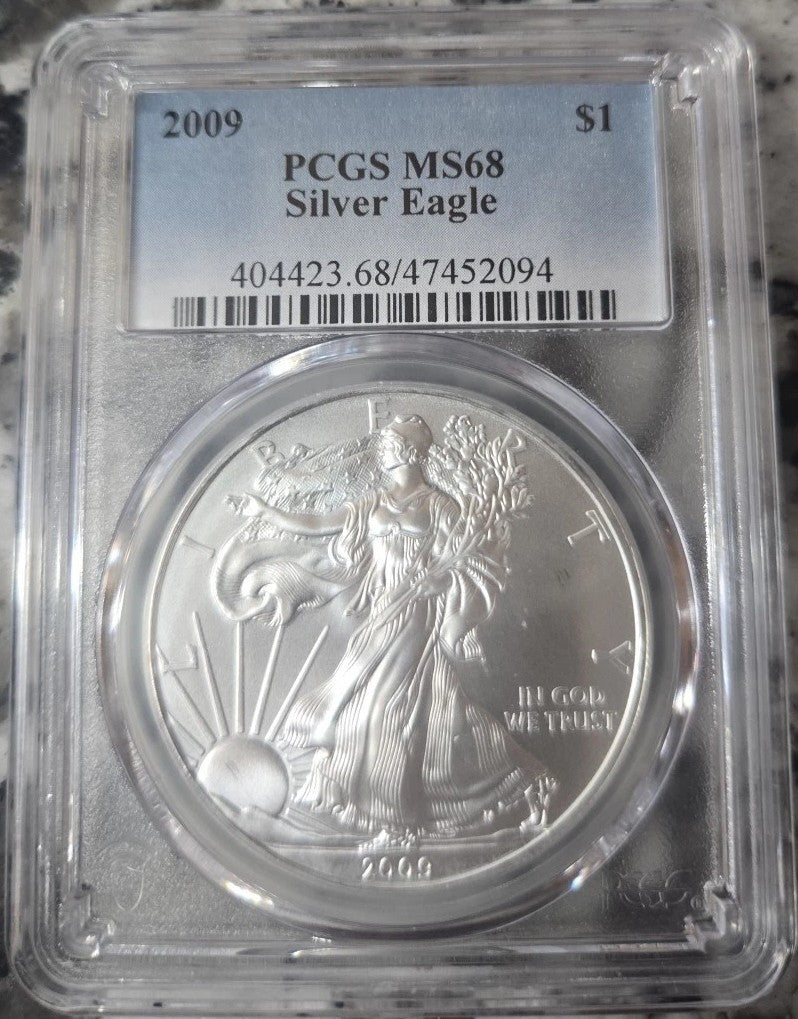 2009 American Silver Eagle PCGS MS68 1 oz .999 Fine Silver Coin